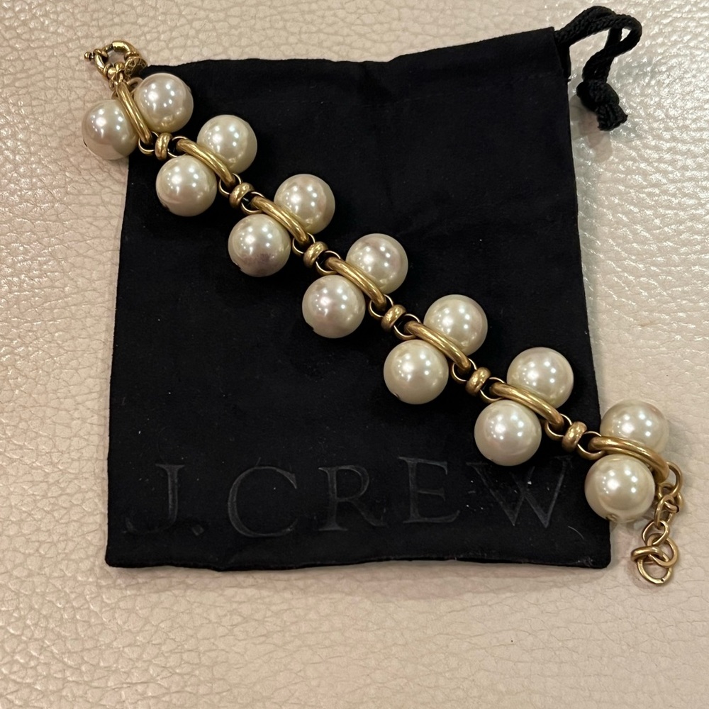 J. Crew Goldtone and Pearl Bracelet